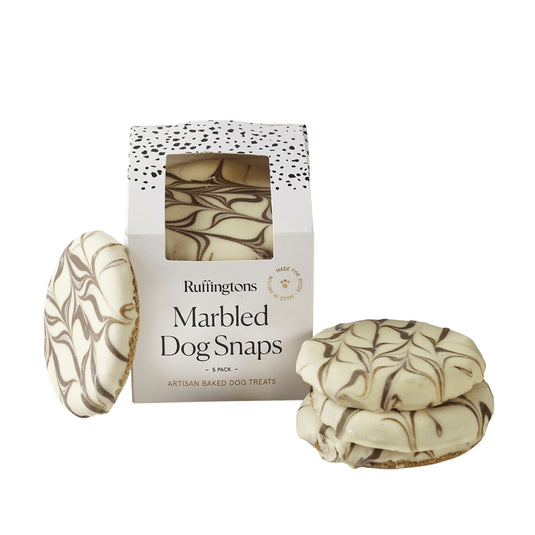 Ruffingtons Marbled Dog Snaps – carob and yoghurt swirled artisan dog treats