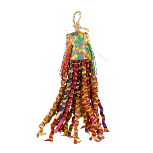 Octopus Piñata – Vibrant and engaging bird toy designed for foraging, chewing, and interactive play for small to medium birds.